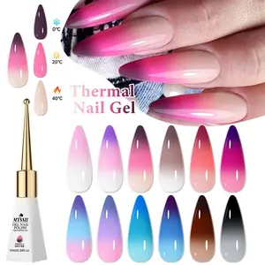 Mtssii 6pcs Color Changing Gel Nail Polish Set, Mood Temperature Color Change, Long Lasting Soak Off, DIY Home Manicure Kit for Women, Nail Art, Nail Care