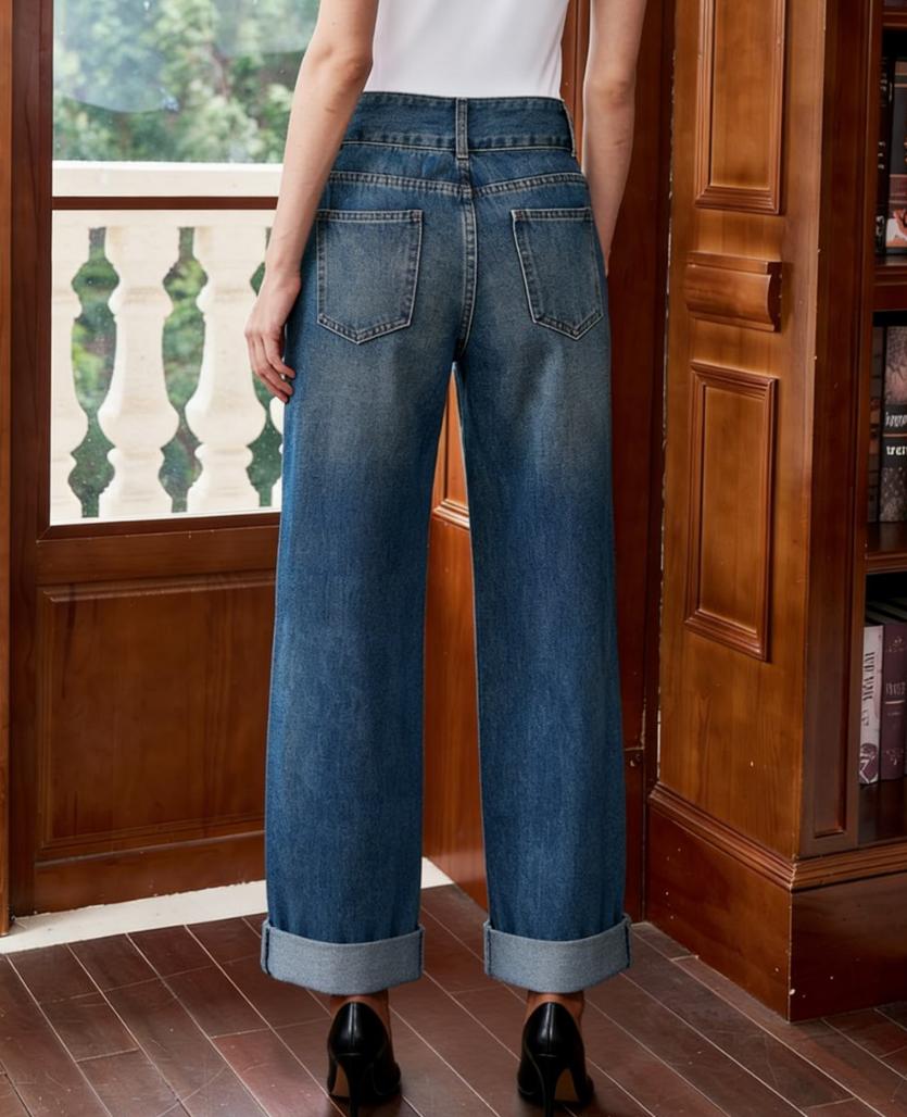 Zimbaplatinum Women's Wide Leg Jeans High Waisted Stretchy Straight Leg Loose Fit Ankle Denim Pants for Casual & Business Wear - Womenswear, Baggy Zimbaplatinum Women's Wide Leg Jeans High Waisted Stretchy Straight Leg Loose Fit Ankle Denim Pants for Casual & Business Wear - Womenswear, Baggy