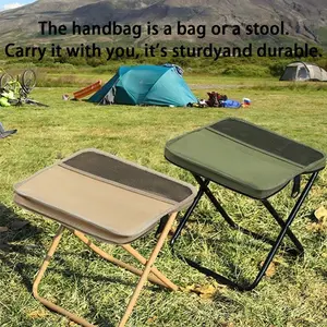 Extra Large Folding Camping Stool |     Portable Oxford Cloth Foldable Backrest Outdoor Fishing Hiking Picnic Chair