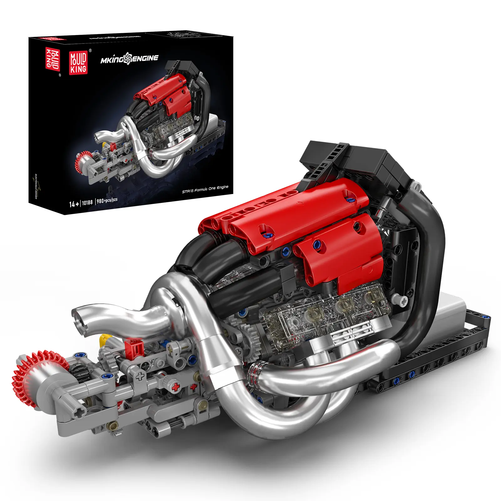 Mould King 10188 Formula Car Motor Engine Building Blocks Toy, 980-Piece Brick Building Set for Construction Play, Brick Building Sets