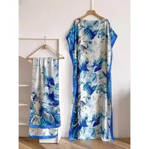 MooMoo Women's Colorblock Print Long Scarf & Poncho Set, Casual Soft Comfortable Shawl for Beach Vacation, Fashion Accessories for Women & Girls, Swimwear Coverups boho casual shawl dress