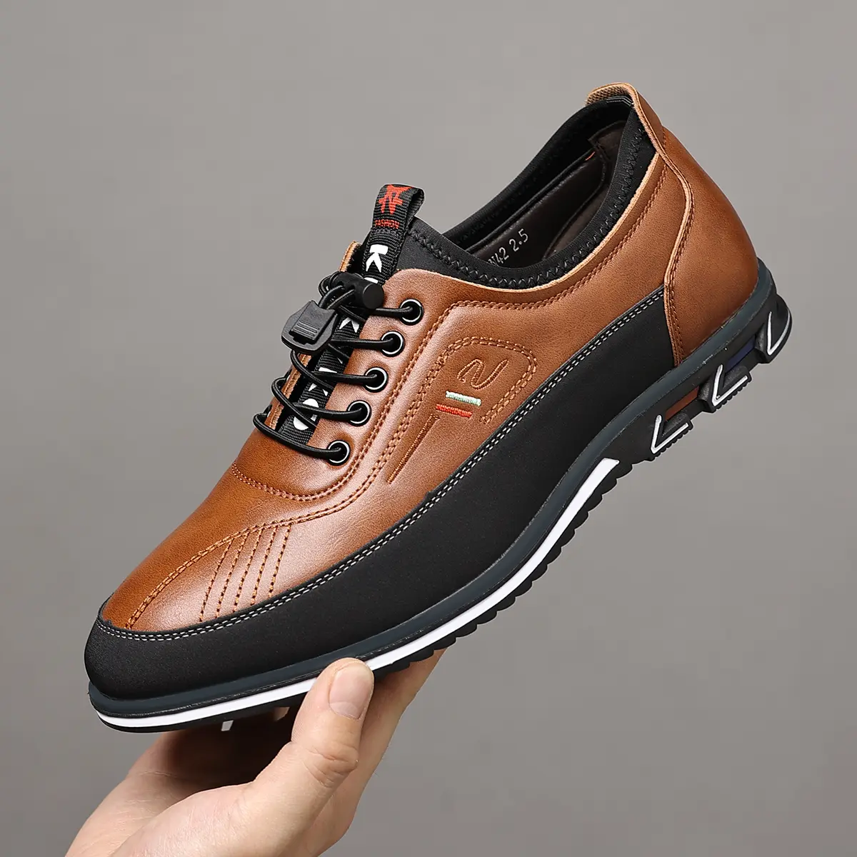 Men's Mid-Top Slip-On Casual Shoes with Stretch Laces - Comfortable Cushioned Sole for All-Day Wear, Ideal for Work & Weekend, Versatile Design, Footwear, Casual Trainer Look Pairs With Jeans