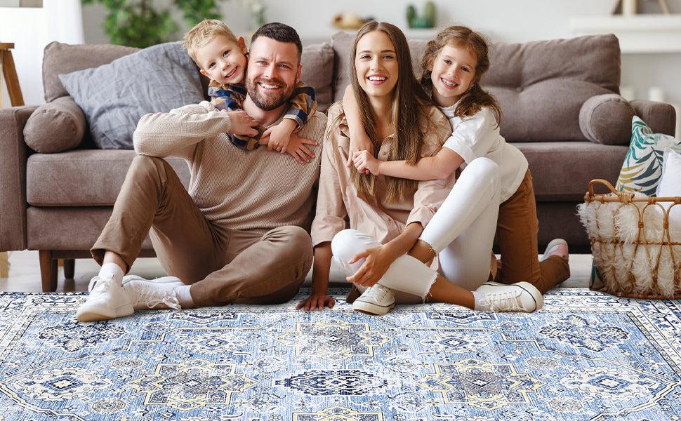 GARVEE Washable Rugs: Boho Vintage Area Rugs in Sizes 2x6 to 9x12 ...