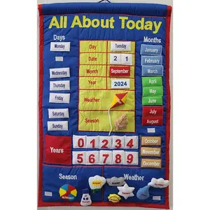 All About Today Kids Interactive Cloth Calendar (Available in English or Spanish/Espanol)