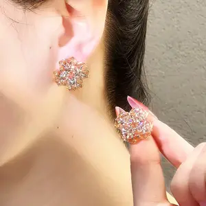 Square Zircon Earrings for Women 925 Silver Needle Stylish Earrings New Trending Versatile Fashion Earrings, Square Shape, Needle Type, Zircon Stones