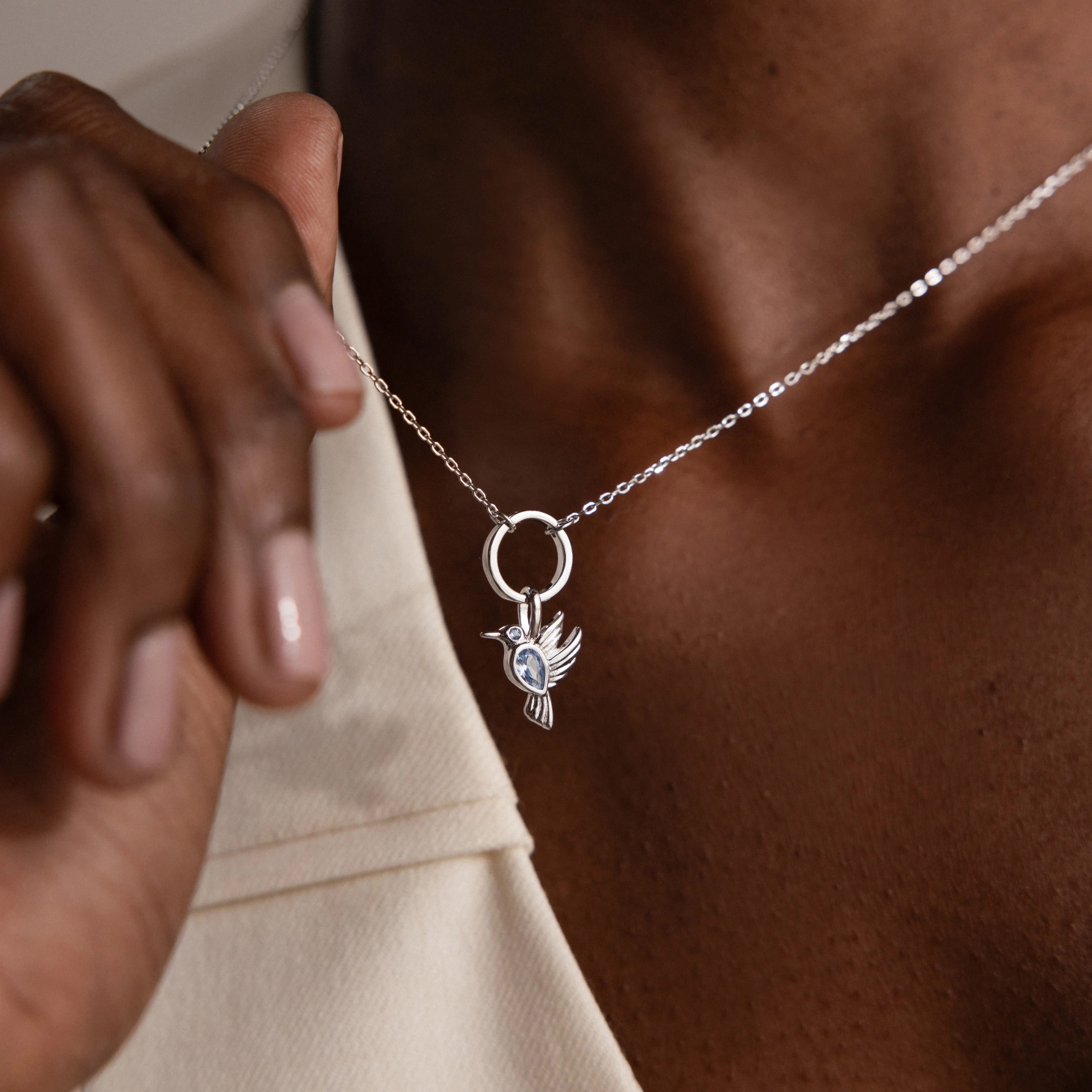 Silver Charm Necklaces by Caitlyn Minimalist - Circle Carabiner Charm Holder Necklace - Rolo, Lariat, Paperclip, Cable, Mirror, Box, & Tennis Chain Necklace - Trendy Silver Jewelry - Best Friend Gift