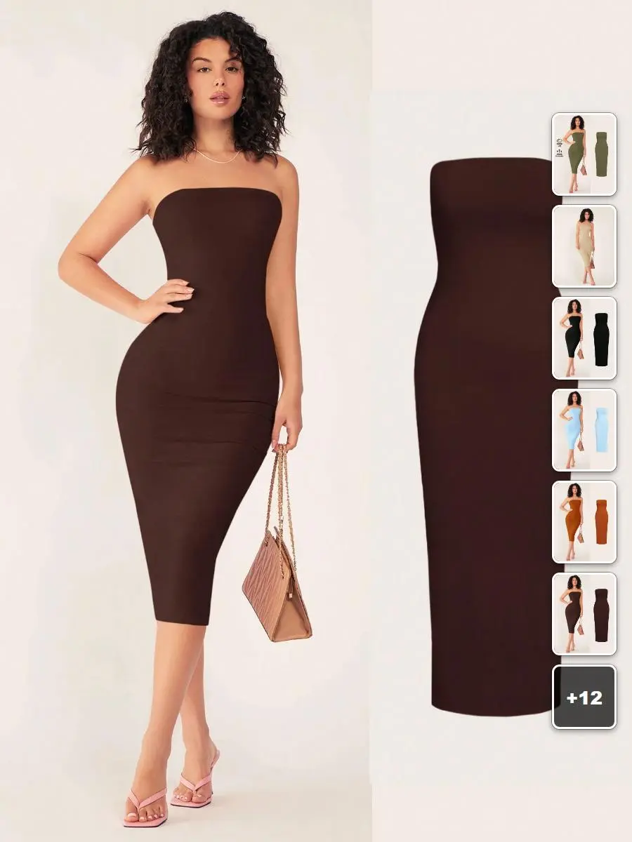 FLASH Strapless Bodycon Dress Slim Fit Summer Outfit Going Out