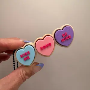 3D Printed Valentine’s Candy Heart Clicker – Fidget Clicker Keychain