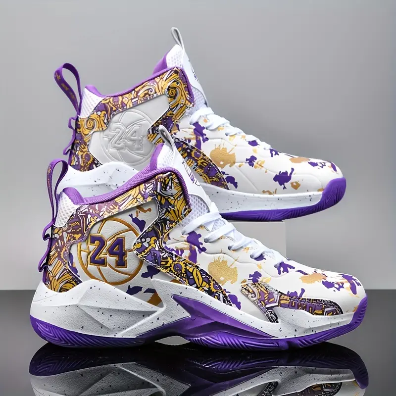 Men's High-Top Basketball Sneakers - Comfortable, Non-Slip, Durable Lace-Up Sneakers for All Seasons