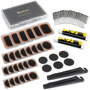 Bike Tire Repair Kit, Bycicle Inner Tube Puncture Patch Kits, Vulcanizing Patches,Glueless Patchs,Lever for Motorcycle BMX Cycling MTB Road Mountain Bicycle