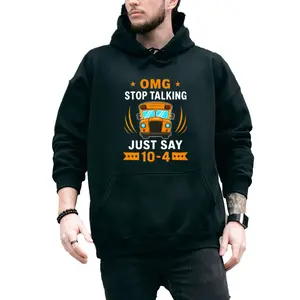 School Bus Driver Long Sleeve Hoodie – Hilarious OMG Stop Talking Design