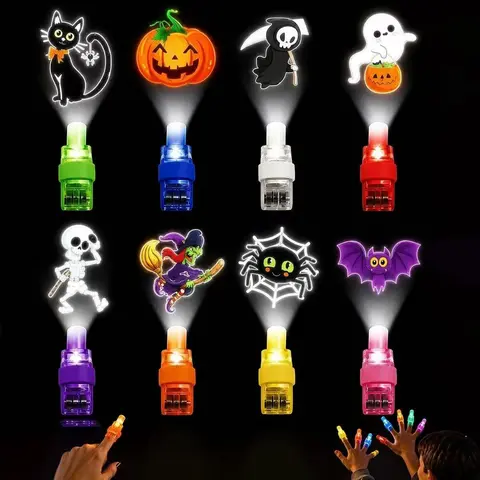 36-Pack Halloween Finger Lights Colorful LED Projector Lights Halloween Toy