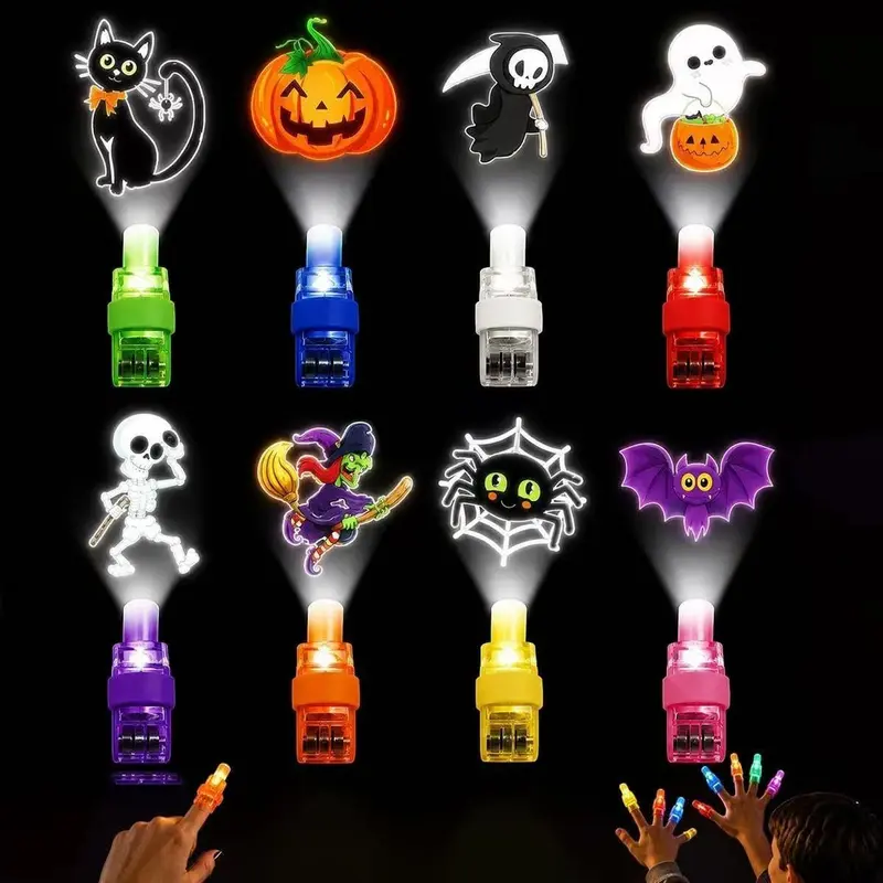 36-Pack Halloween Finger Lights Colorful LED Projector Lights Halloween Toy