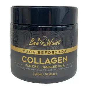 Bee Waist Colageno Pelusa Maca Natural Advanced Hair Treatment for Dry Damaged Hair 500ml Intensive Action Softness Shine Immediate Strength