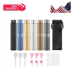 Travel Perfume Bottle Refillable - Cologne Spray Atomizer Mini 8ml 6PCS Brown