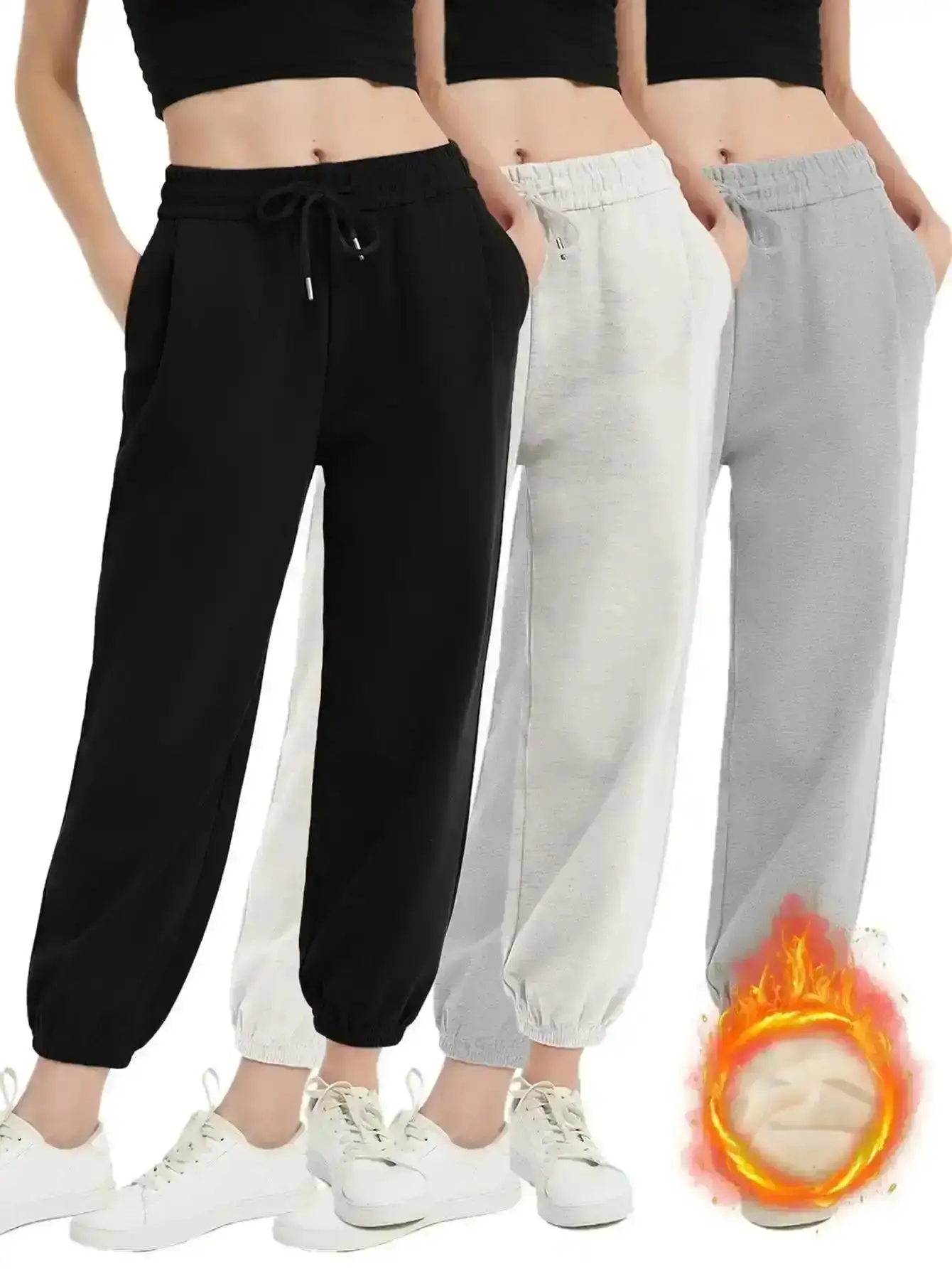 2026 3 Pack Women's Cinch Bottom Sweatpants High Waisted Athletic Running Joggers with Pockets fitness comfortable jogger sweatpants Jogging Clothing