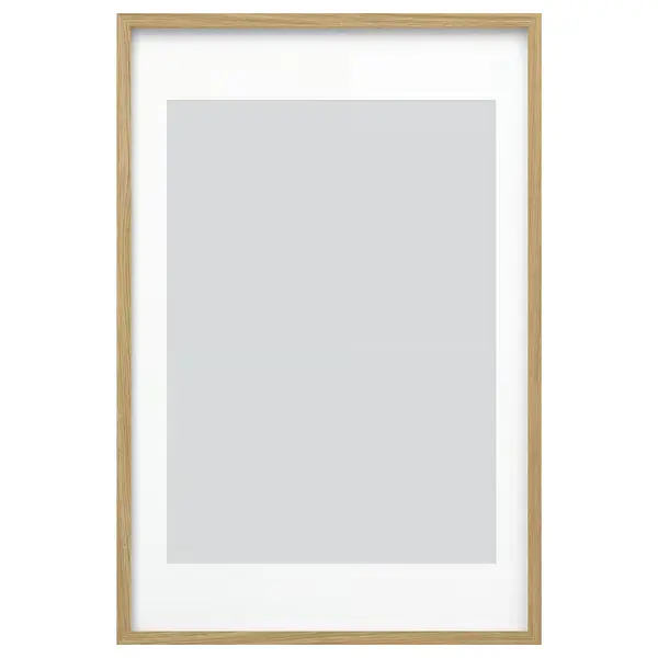 Frame, oak effect, 24x36 "Picture frames, poster frames, wall-mountable horizontally or vertically - slide-in frame strips, scratch-resistant wall gallery frames.