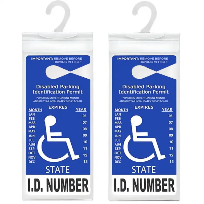 Handicap Placard Holder, Transparent Protective Sleeve with Built-in Hanger for Disabled Parking Permits, Durable Car Accessory, Permit Holder, Sleeves Cover Protection