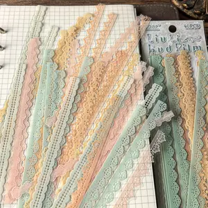 1 pack (40 sheets) - Delicate floral lace decorative stickers, Art stickers - Self-adhesive vintage scrapbook, diary, and card making - Lace design - Suitable for DIY crafts, planners, invitations, scrapbook stickers