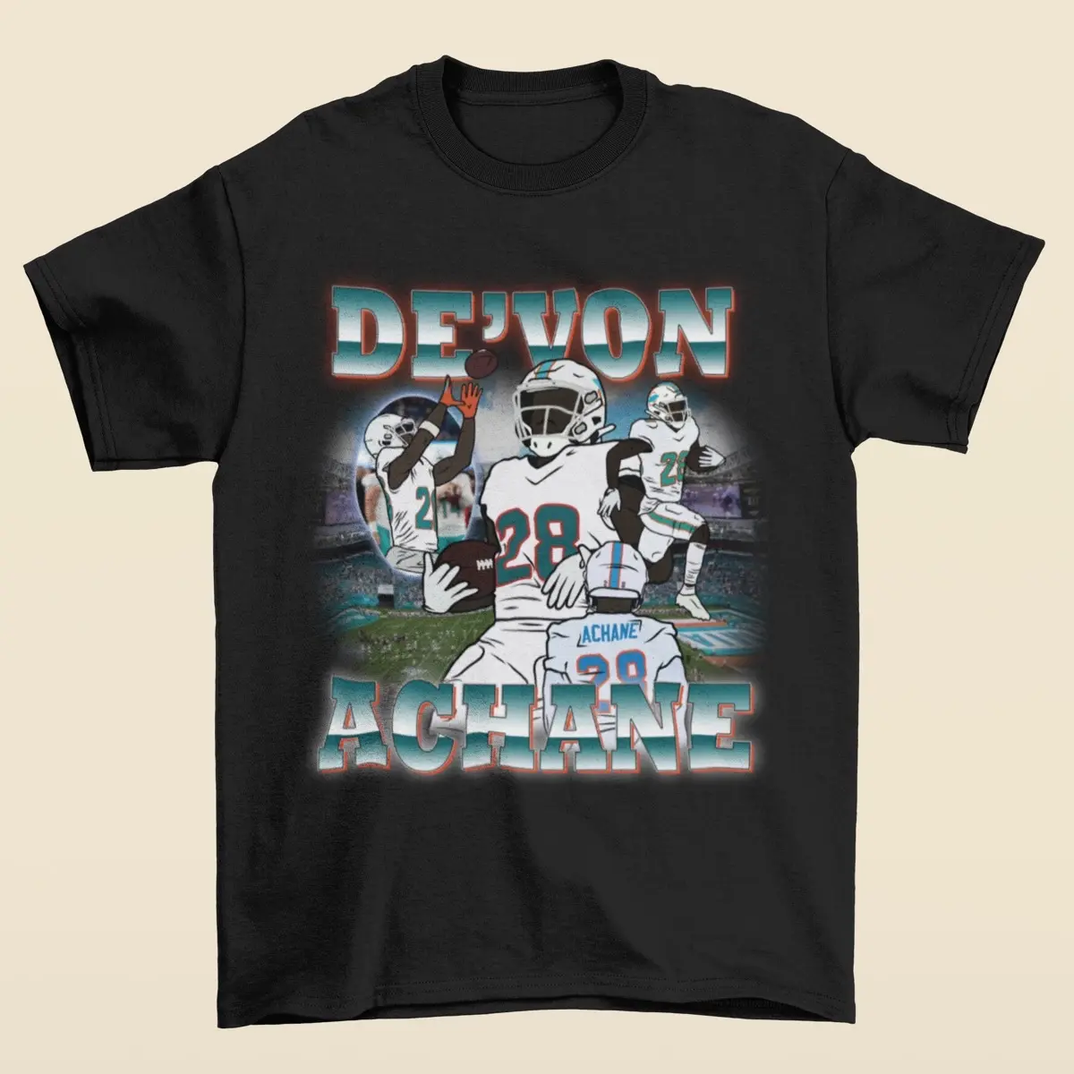 De’Von Achane Vintage Style T-Shirt