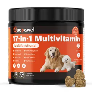 Quopawel 17 in 1 Multivitamin, dog health & nutrition supplement, skin health supplement, Omega-3 & Omega-6, Vitamin C & Vitamin E