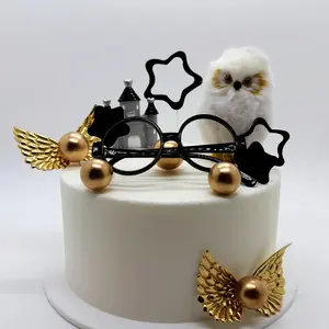 Wizard party supplies castle cake decorations glitter wizard themed cake topper