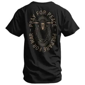 [100% Cotton][Graphic Tee]TLXT Pray For Peace. Prepare For War. Men's T-Shirt Eat Sleep