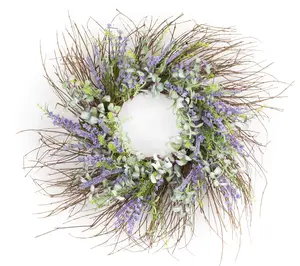 Melrose Lavender Floral & Twig Wreath 30.5"D
