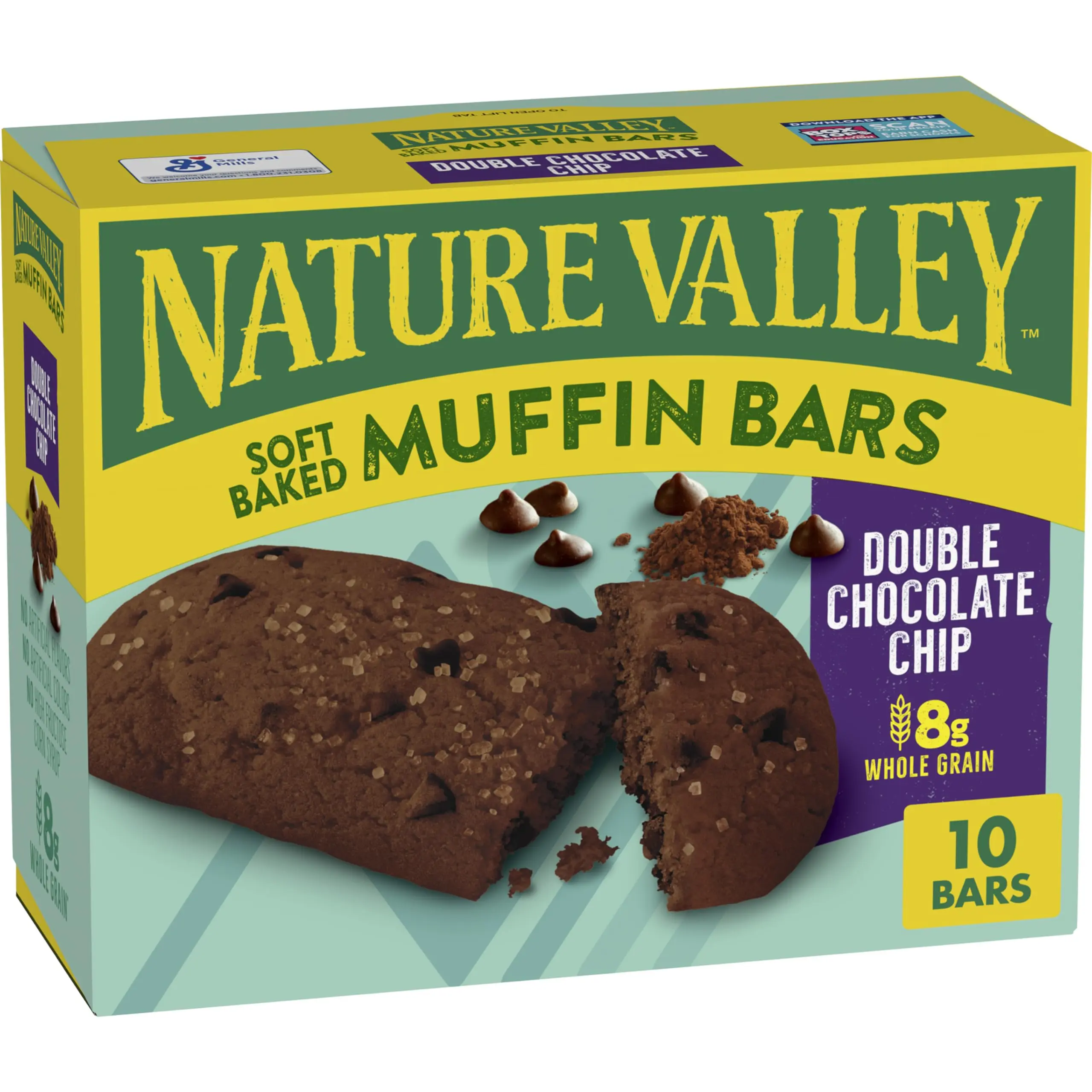 Nature Valley Soft Baked Muffin Bars, Double Chocolate Chip, Made With Whole Grain, 10 Count, 12.4 oz