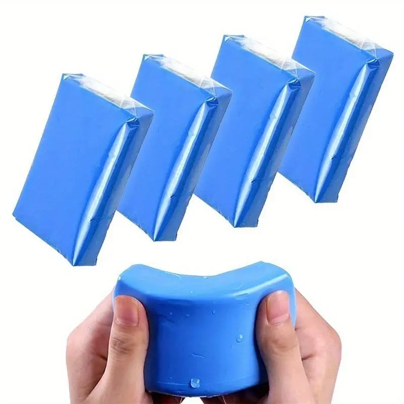 4 Pcs 3.53oz Clay Bar Car Detailing Clay, Auto Blue Detailing Magic Clay Bars Cleaner With Washing And Adsorption Capacity For Car, Glass, Vehicles, Car Detailing Accessories, Car Care Products