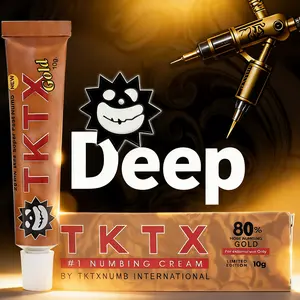 Deep Numbs 80% TKTX-Gold Tattoo Cream Maximum Strength | 10g Per Tube Professional Painless Soothing Cream, 6-8 Hours Local Relief for Tattoo Artists & Enthusiasts