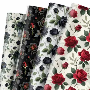 Christmas wrapping paper, suitable for birthday gift packaging of men, women, and children - flower wrapping paper, rose flower party gift packaging, -12 large-sized paper, easy to store, DIY packaging