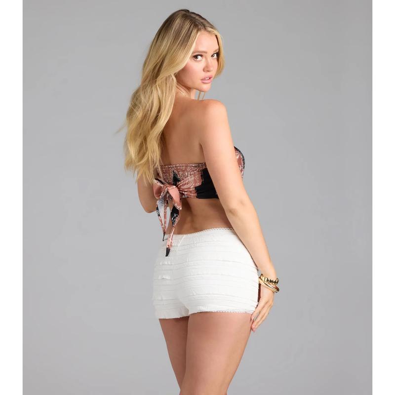 Go With The Flow Paisley Satin Scarf Top