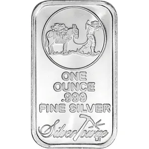 SilverTowne Trademark Prospector Design 1 oz Silver Bar - Sealed, Slightly Toned