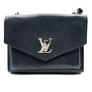 Pre-owned Louis Vuitton Leather Crossbody Bags CALUX My Lock Me Chain Shoulder Bag Black SHW