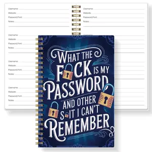 Funny Password Book, Account Password Record Book, Spiral Bound Password Management Handbook, Multiple Cover Options, Essential for Office Workers