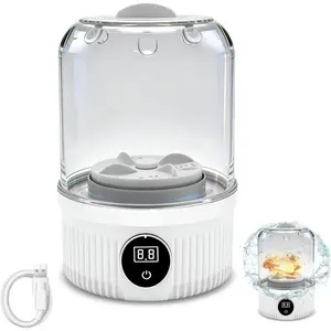 Cordless Rechargeable Portable Mini Washing Machine - 1L, 7.6*4.4in Small Size, LED Display Screen, 5/10 Min Quick Wash Modes, Gentle and Thorough Cleaning for Students, Office Workers