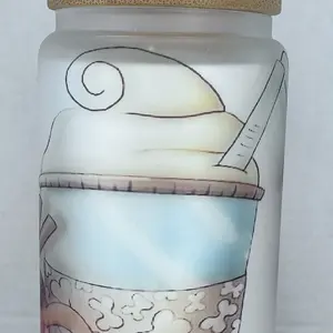 16 ounce glass Livy dog Mom cup