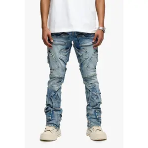 Pump Stacked Flare Jean Light Blue Washed