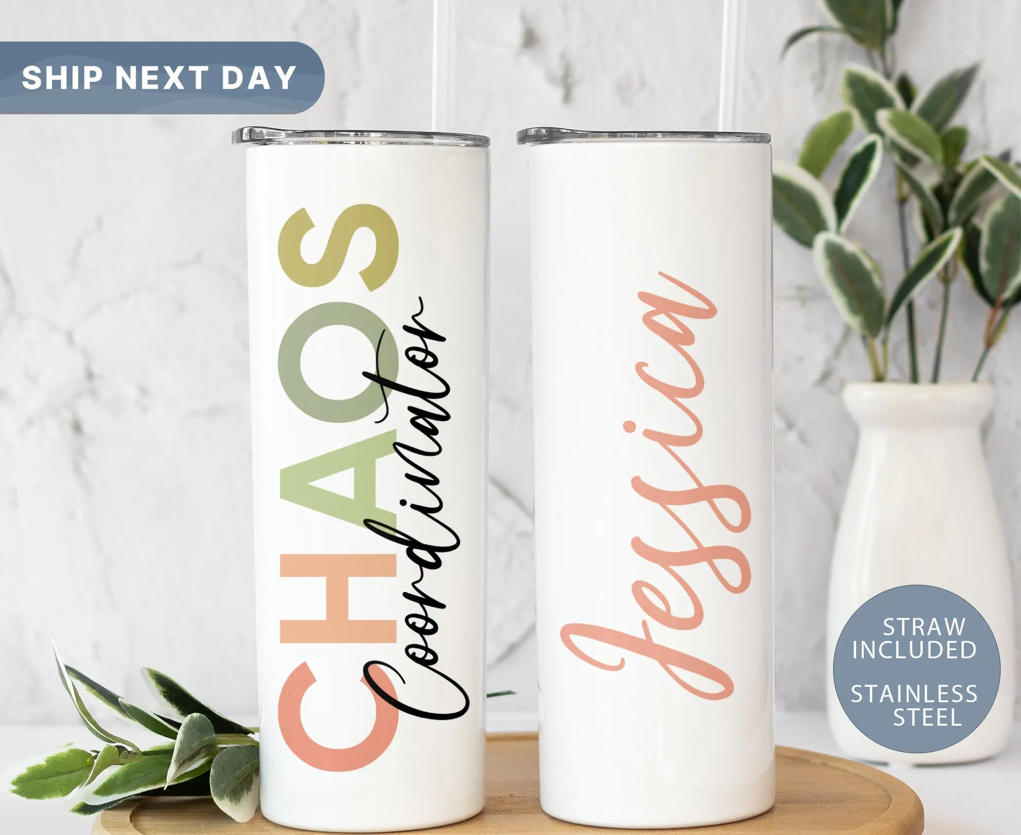 Chaos Coordinator Tumbler, Personalized Teacher Tumbler Cup, Gift for Boss, Gift for Manager, Thank You Gift, Custom Tumbler