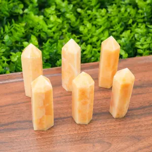 Honey Calcite Tower Point Hand-Polished Gemstone Obelisk for Confidence, Manifestation, and Solar Plexus Healing