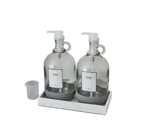 Better Homes & Gardens Glass & Resin Laundry Detergent Dispenser Set,128 Fluid oz, 4Pc