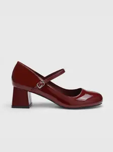 CIDER - Faux Patent Leather Chunky Heeled Mary Jane Shoes