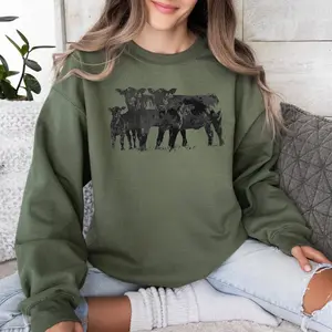 Cute Cow Sweatshirt Gift for Farmers, Farming Sweatshirt, Animal Lover Gift, Western Country Crewneck, Cow Lover Sweatshirt, Farm Animal Sweatshirt, Farm Love Sweatshirt