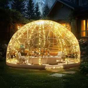 TikTokShopBlackFridayVEVOR Garden Dome Igloo Tent House, 9.5 FT Dome Tent, Upgraded Garden Igloo with PVC Transparent Cover and Window, Waterproof Outdoor Geodesic Dome Camping Shelter for Patio, Dining Backyard, Party