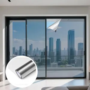 A roll of privacy window film, used to block, control heat, no adhesive, suitable for bedroom, office, living room, home decoration, window film coloring | a privacy window film | easy to apply Window Privacy Films