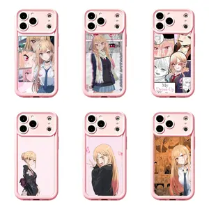 Marin Kitagawa My Dress-Up Darling Phone Case  Cute Anime Girl Protective Cover Pink Coquette Shockproof Case Compatible for      ipone     17 promax  16 15 14 13 12 11 and for Samsung S21 S22 S23 S24 S25 S26 Gift for Anime Fans