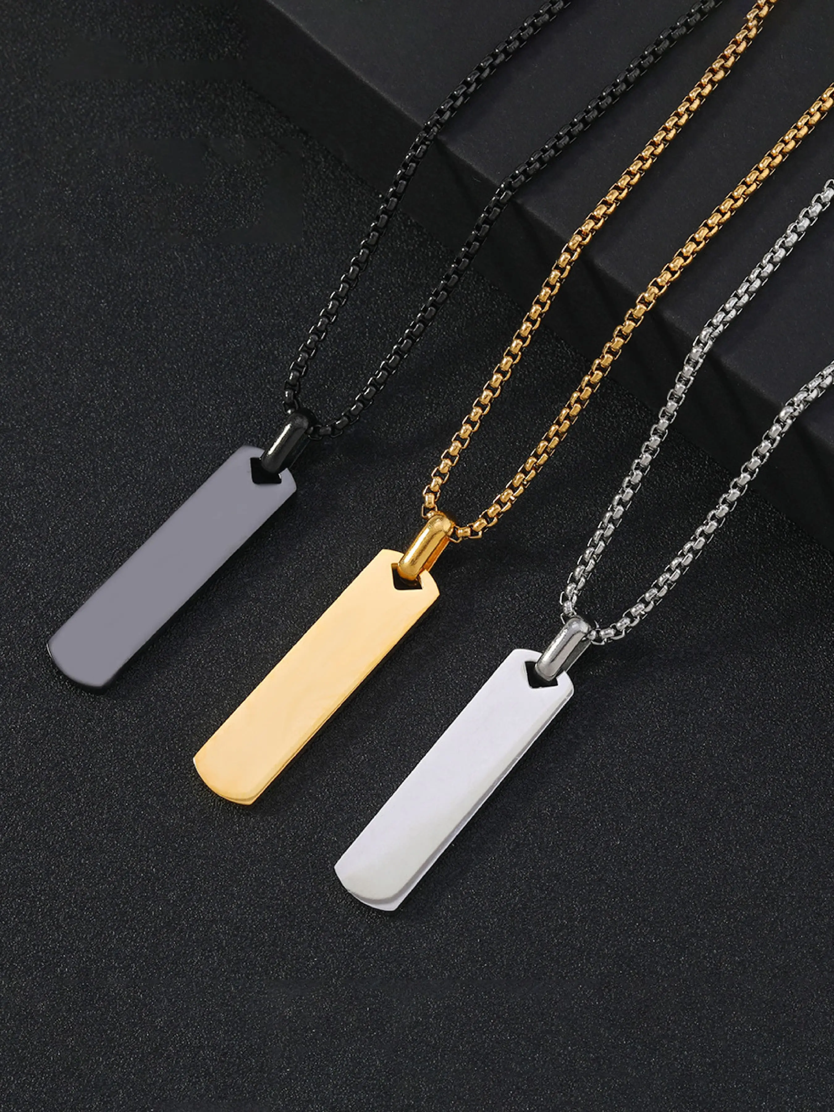Unisex Stainless Steel Geometric Pendant Necklace, Minimalist Chain, Casual All-Season Jewelry, Perfect Gift for Any Occasion, Durable Chain Design, Fashion Accessory Necklace