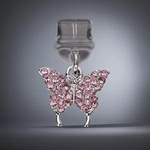 Alloy Rhinestone Butterfly Dust Plug Charm, Cell Phone Charm – Sparkly Charging Port Anti-Dust Pendant, Elegant Phone Decoration for Women Girls