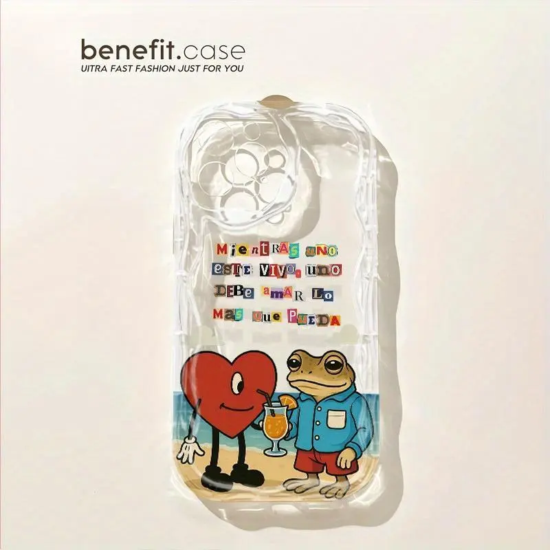 Fun cartoon beach heart frog B-S phone case, suitable for iPhone 17/16/15/14/13/12/11/Pro/Pro Max/Plus/X/XS/XS Max, a Christmas gift for friends, family, and yourself., Cover, Accessories, Smartphone, Cellphone